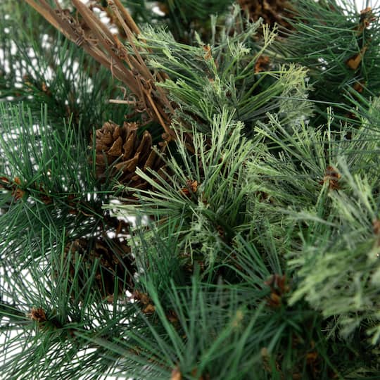 Northlight 2ft. Unlit Country Mixed Pine Artificial Christmas Twig Wall Tree with Pinecones